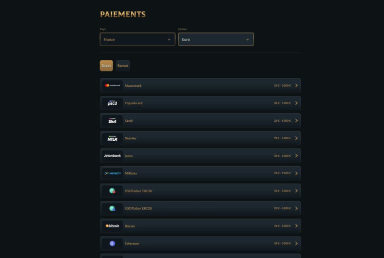 Talismania Casino Paiements Dépot